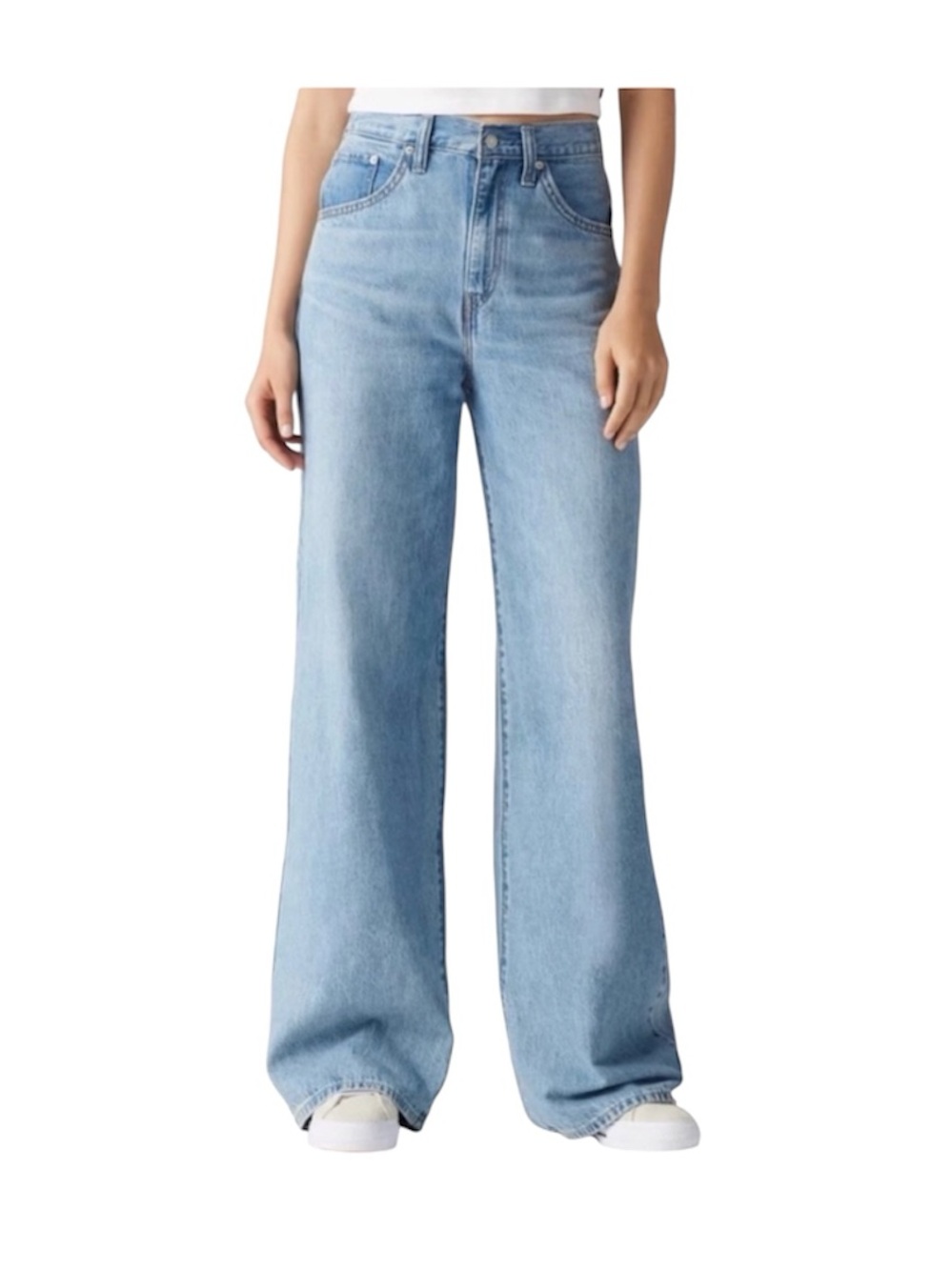 Levi's Cinch Baggy Wide Leg Jeans High Rise Light Blue Wash Size 30 x 31